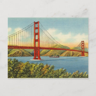 Postal Viaje del Vintage Golden Gate Bridge San Francisco