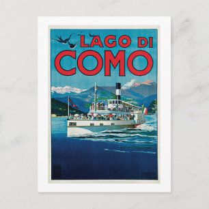 Postal Viaje del Vintage Lago di Como