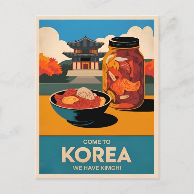 Postal Viaje divertido Corea kimchi Humor retro (Anverso)