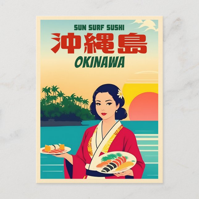 Postal Viaje divertido de cosecha Okinawa Humor japonés d (Anverso)
