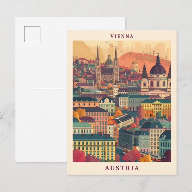 Postal Viaje elegante de arte en Viena Austria (Anverso / Reverso)