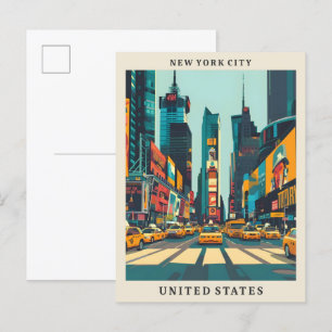 Postal Viaje elegante de época en New York City USA