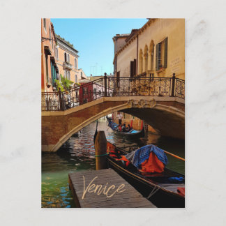 Postal Viaje en barco al puente del Canal de Venecia