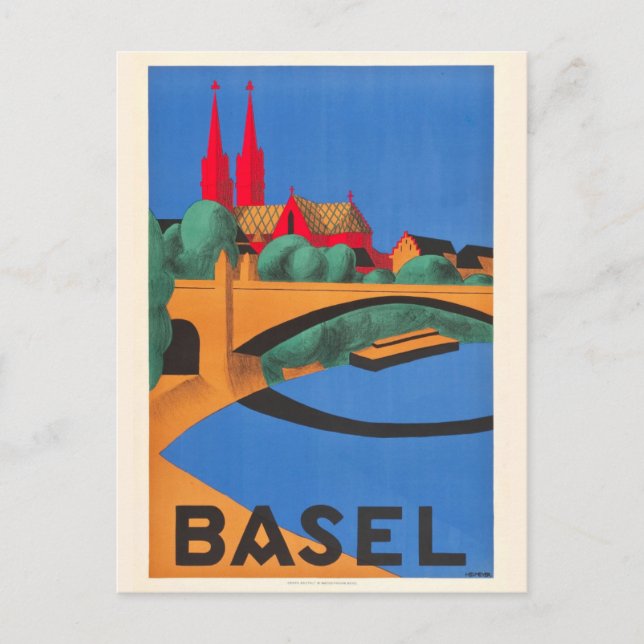 Postal Viaje en Basilea Suiza (Anverso)