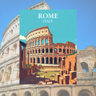 Postal Viaje en Coliseo de la Roma Vieja Italia