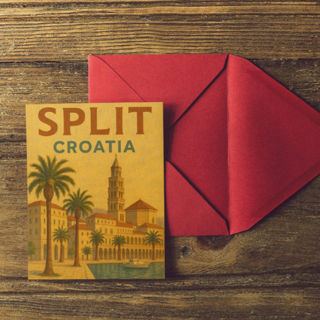 Postal Viaje en Dalmatia de la Vieja Split Croacia (vintage split croatia travel postcard)