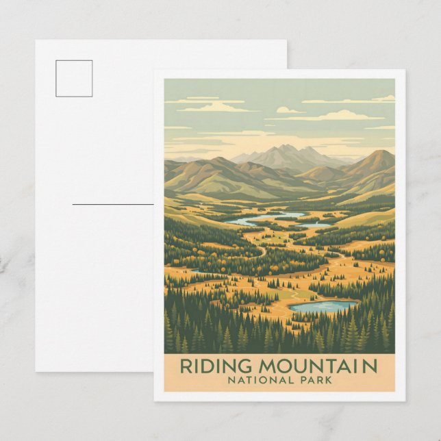 Postal Viaje en el Parque Nacional de las Montañas Montañ (Anverso / Reverso)