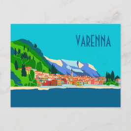 Postal Viaje en Ilustracion de Varenna Como Italia