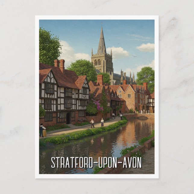 Postal Viaje en Inglaterra de Stratford-Upon-Avon (Anverso)