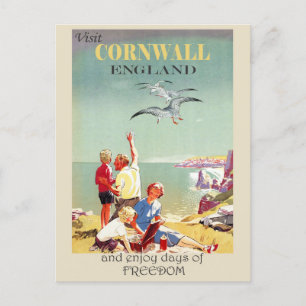 Postal Viaje en inglés de Vintage Cornwall England