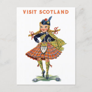 Postal Viaje en kt de escocesa vintage