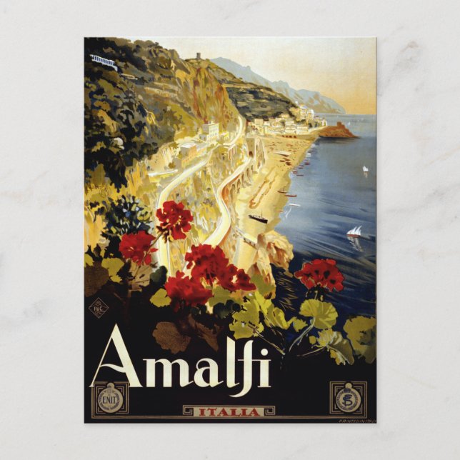 Postal Viaje en la costa de Amalfi Italia (Anverso)