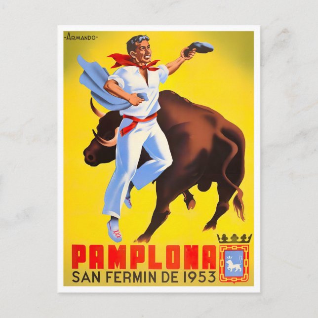 Postal Viaje en la Feria de Pamplona de 1953 (Anverso)
