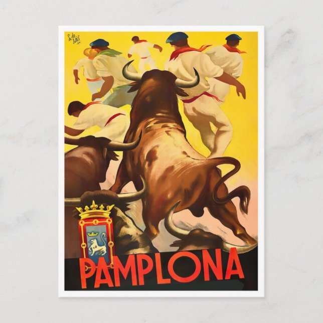Postal Viaje en la Feria de Pamplona de 1954 (Anverso)