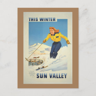 Postal Viaje en la vintage de Sun Valley Idaho