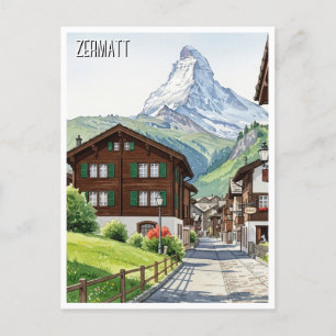 Postal Viaje en Matterhorn de Zermatt Suiza