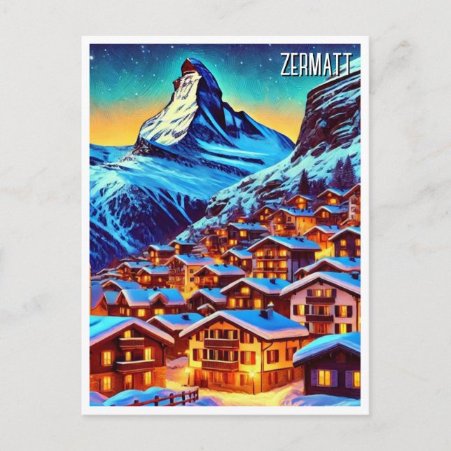 Postal Viaje en Matterhorn de Zermatt Suiza (Anverso)
