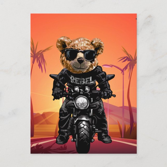 Postal Viaje en motocicleta Tropical Sunset (Anverso)