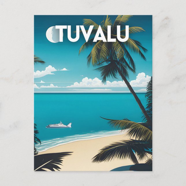 Postal Viaje en Playa de Tuvalu (Anverso)