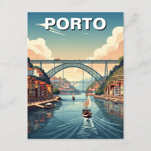 Postal Viaje en Portugal de cruceros por el río Porto