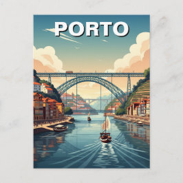 Postal Viaje en Portugal de cruceros por el río Porto