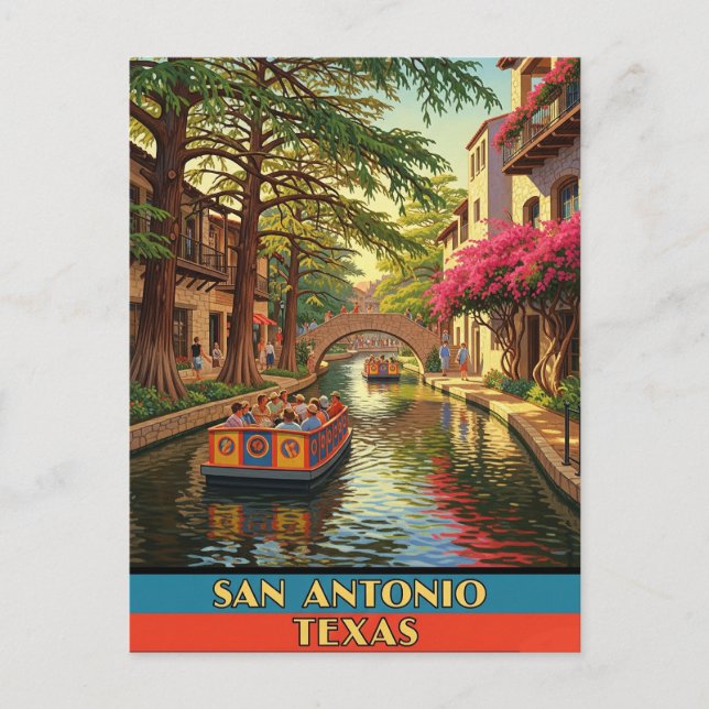 Postal Viaje en Riverwalk San Antonio Texas (Anverso)
