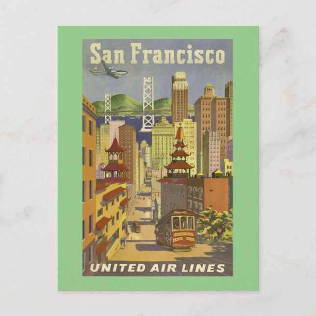 Postal Viaje en San    FranciscoVintage (Anverso)
