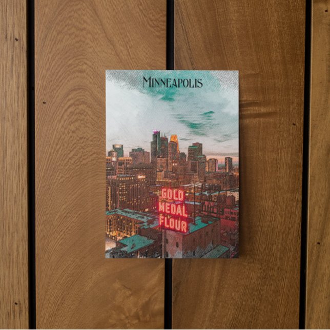 Postal Viaje en Skyline de Viaje de Minneapolis Minnesota (minneapolis travel postcard)