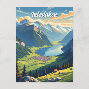 Postal Viaje en Suiza Interlaken