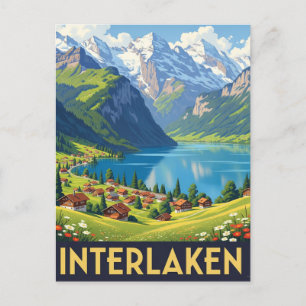 Postal Viaje en Suiza Interlaken