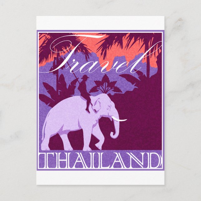 Postal Viaje en Tailandia elefante blanco (Anverso)