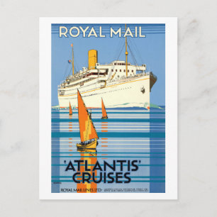 POSTAL VIAJE EN TRANSATLÁNTICO VINTAGE ATLANTIS