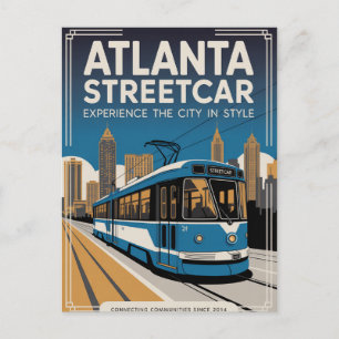 Postal Viaje en tranvía de Atlanta Georgia