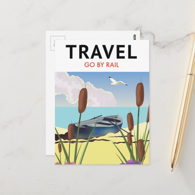 Postal Viaje en tren (Anverso/Reverso In Situ)