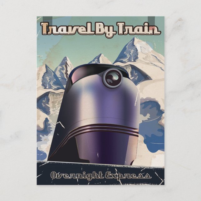Postal Viaje en tren de ciencia ficción (Anverso)