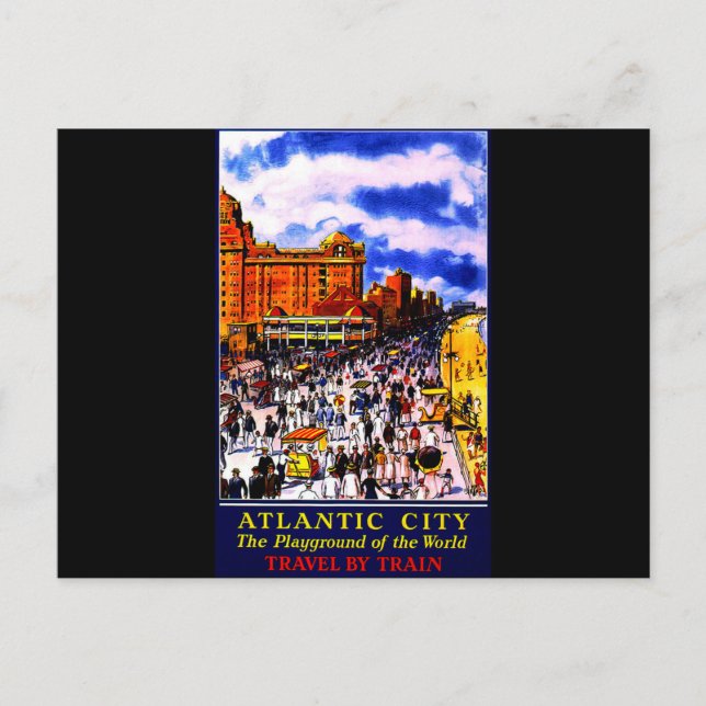Postal Viaje en tren de la Ciudad Atlántica (Anverso)