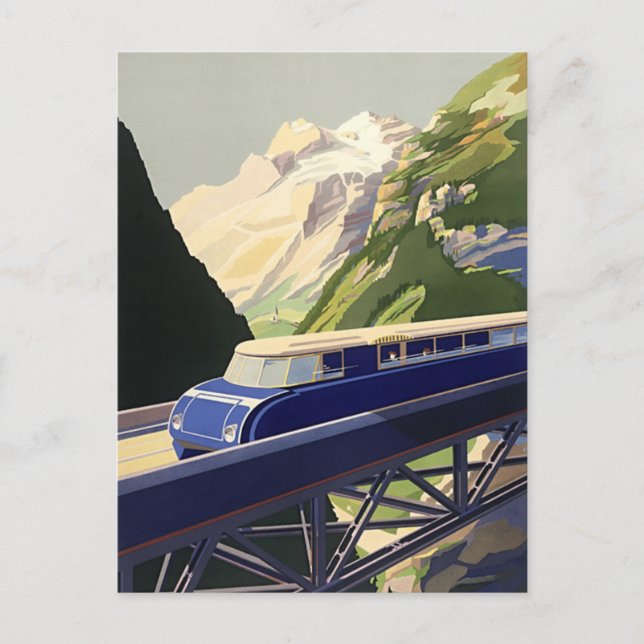 Postal Viaje en tren de la Vieja Europa (Anverso)