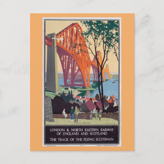 Postal Viaje en tren escocés de la vieja Londres Inglater (Anverso)