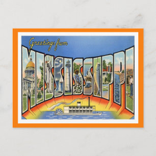 Postal Viaje en vintage de Mississippi