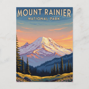 Postal Viaje en Washington al Parque Nacional Mount Raini