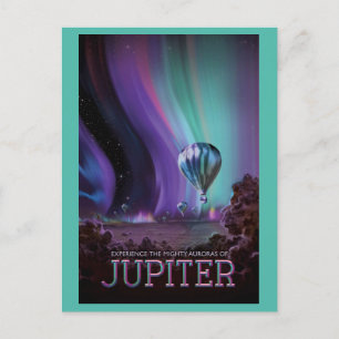 Postal Viaje espacial Retro Jupiter Aurora