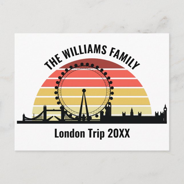 Postal Viaje familiar de Personalizados Sunset en Londres (Anverso)