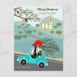 Postal Viaje festivo a Navidades de gallos de Portugal