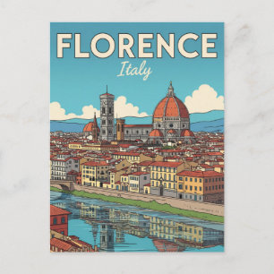 Postal Viaje Florencia Italia Vintage