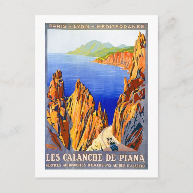Postal Viaje francés de Les Calanche de Piana 1923 (Anverso)