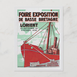 Postal Viaje francés de vintage France Lorient Brittany