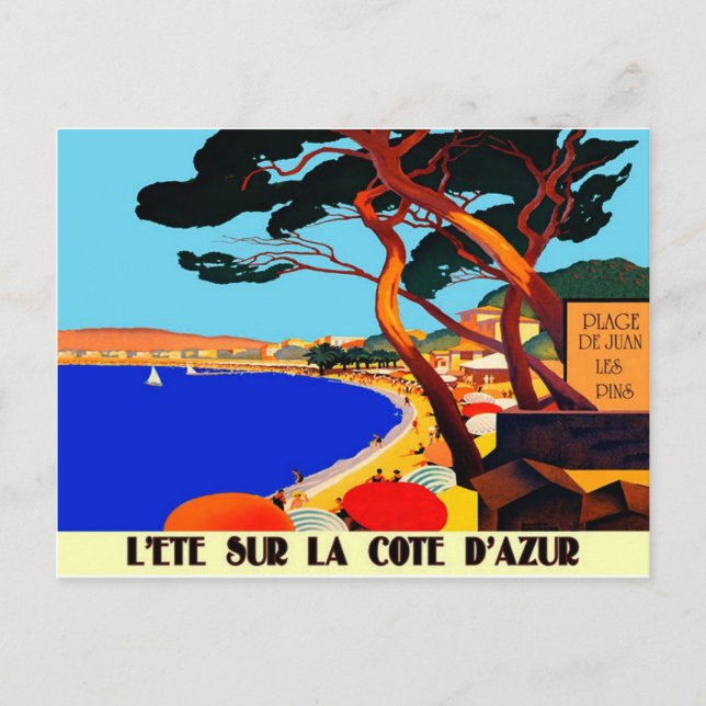 Postal Viaje francés en la Costa Azul (Anverso)