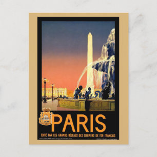 Postal Viaje francés retro París vintage