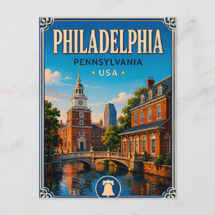 Postal 🔔 Viaje Histórico a Filadelfia, Pensilvania 🔔