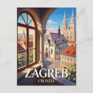 Postal Viaje histórico por la ciudad alta de Zagreb, Croa